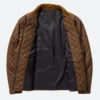Kevin Costner Yellowstone John Dutton Brown Quilted Jacket Inner Lining