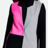 Lily Collins Emily In Paris Color Block Coat Material