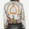 Lily Collins Emily In Paris S02 Emily Cooper Horse Print Silk Bomber Jacket Back