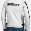 Vin Diesel Fast And Furious 7 Motorcycle White Leather Jacket Back