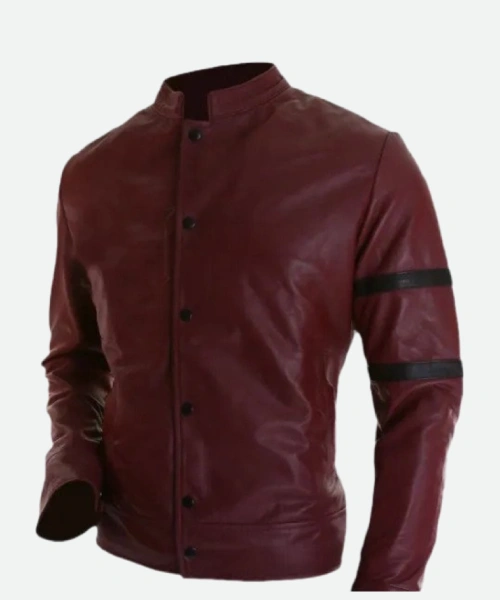 Vin Diesel Fast And Furious Dominic Toretto Red Leather Jacket Side Pose