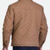 Yellowstone John Dutton Brown Quilted Jacket a Back