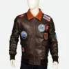 Tom Cruise Top Gun Maverick G1 Brown Leather Bomber Jacket