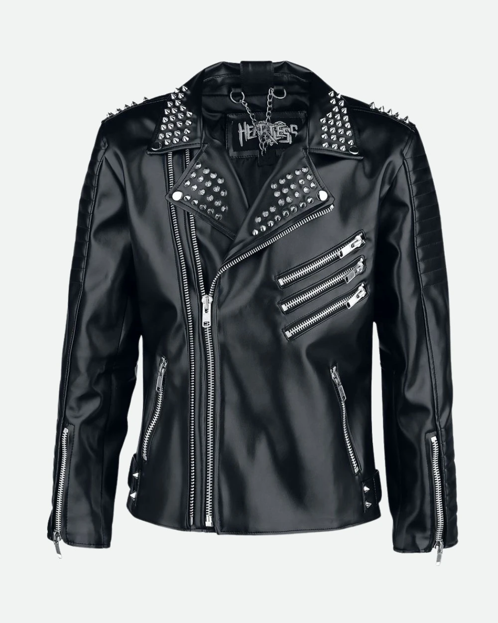 Womens Studded Black Leather Jacket