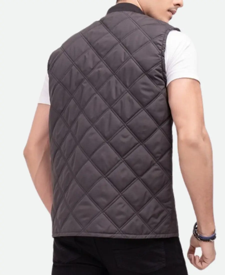 John Cena Fast and Furious 9 Jakob Toretto Black Quilted Vest Back