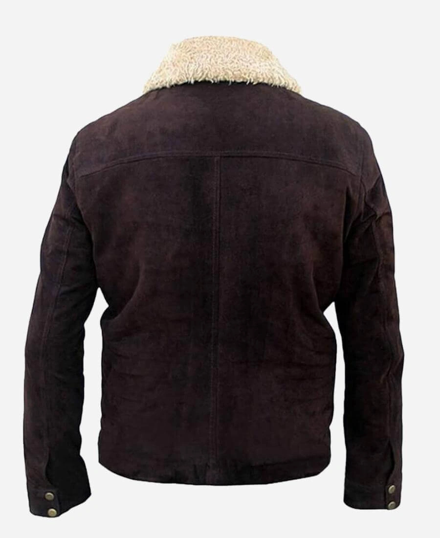 Andrew Lincoln The Walking Dead Rick Grimes Suede Leather Jacket Back