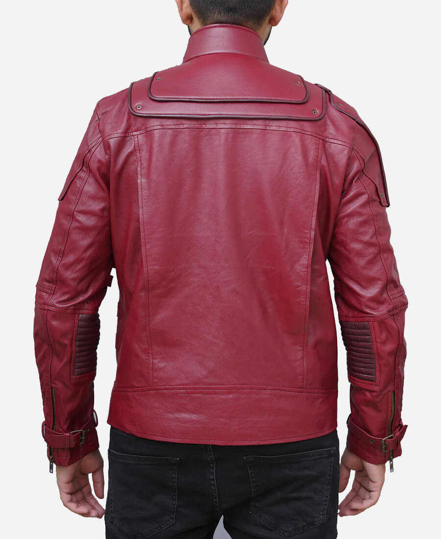 Chris Pratt Guardians of the Galaxy Star Lord Leather Jacket Back