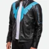 Dick Grayson Nightwing Leather Jacket Style 02 Side Pose by the movie outfits