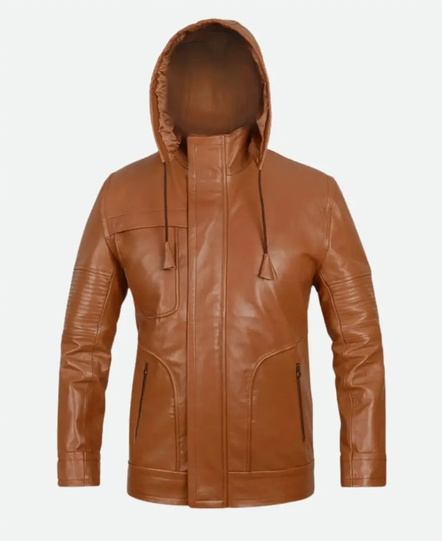 Tom Cruise Mission Impossible Ghost Protocol Ethan Hunt Brown Leather Hooded Jacket