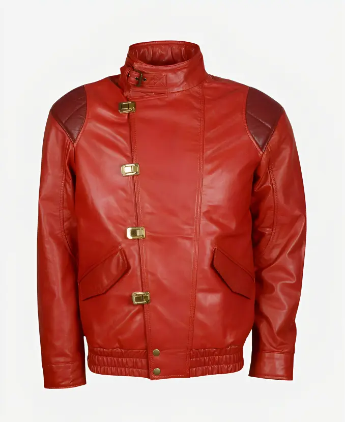 Akira Kaneda Pill Capsule Red Leather Motorcycle Jacket