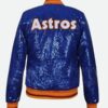Astros Sequin Bomber Jacket Back