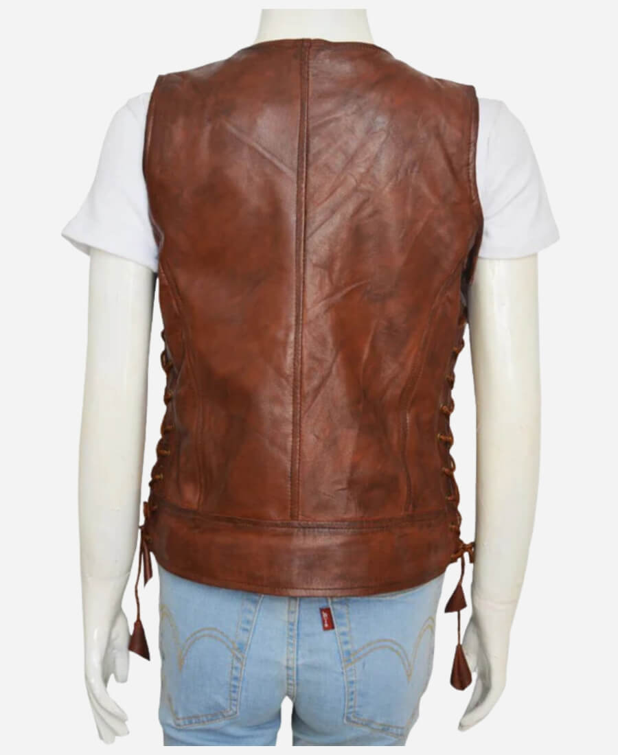 The Walking Dead Michonne Leather Vest Back