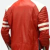 Brad Pitt Fight Club Red Leather Jacket Back
