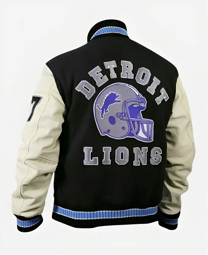 Beverly Hills Cop Eddie Murphy Detroit Lions Varsity Jacket Back