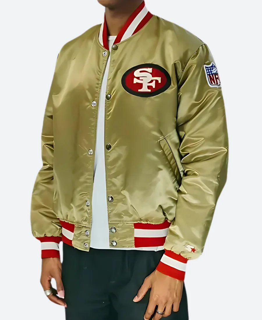 San Francisco 49Ers Gold Letterman Varsity Jacket