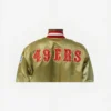 San Francisco 49Ers Gold Letterman Varsity Satin Jacket Back 49ers Patch