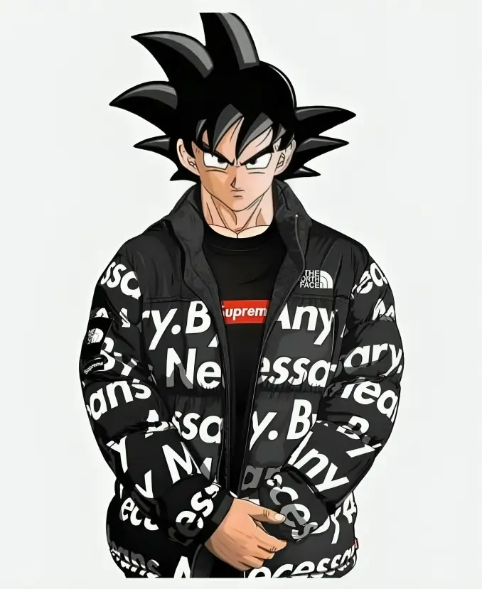 Dragon Ball Z Goku Drip Black Puffer Jacket