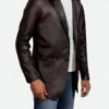Jason Statham Fast & Furious 7 Deckard Shaw Brown Leather Blazer Side Look