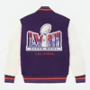 OVO X NFL Super Bowl LVIII Las Vegas Purple Letterman Varsity Jacket Back