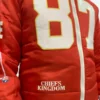Taylor Swift Kansas City Chiefs Travis Kelce Red Puffer Jacket Close Image