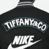 Erling Haaland and Lebron James Nike x Tiffany & Co Black Varsity Jacket Back Detailing Image
