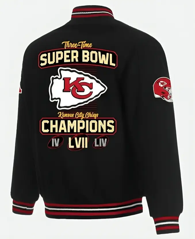 Kansas City Chiefs Super Bowl LVII Champions Black Bomber Jacket Back