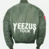 Kanye West Yeezus Tour MA-1 Green Bomber Jacket Back
