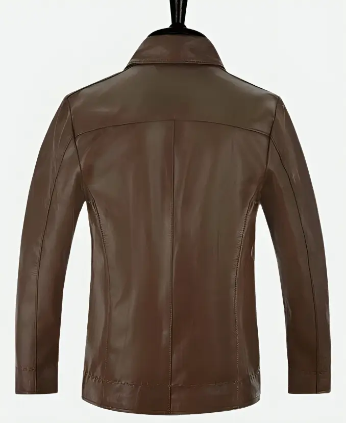 Keanu Reeves John Wick Brown Leather Jacket Back