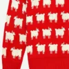Princess Diana Black Sheep Red Sweater Cuff and Hemline Close Image