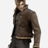 Resident Evil 4 Leon Scott Kennedy Brown Leather Bomber Jacket