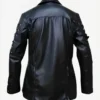 Matrix Steampunk Gothic Rave Poison Black Leather Trench Coat Back
