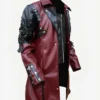 Matrix Steampunk Gothic Rave Poison Maroon Leather Trench Coat Side Look