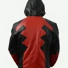 Deadpool Game Red Leather Hooded Jacket Back