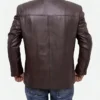 Ed Skrein Deadpool Ajax Brown Leather Jacket Back