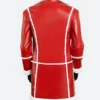 JK Simmons Red One Santa Claus Red Leather Shearling Coat