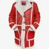 Jonathan Kimble Simmons Red One Santa Claus Red Leather Shearling Coat