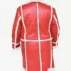 Jonathan Kimble Simmons Red One Santa Claus Red Leather Shearling Coat Back