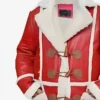 Jonathan Kimble Simmons Red One Santa Claus Red Leather Shearling Coat Close Up