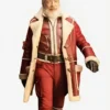 Jonathan Kimble Simmons Red One Santa Claus Red Leather Shearling Coat Movie Scene