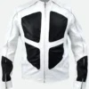 Lewis Tan Deadpool 2 Shatterstar White and Black Leather Jacket