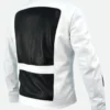 Lewis Tan Deadpool 2 Shatterstar White and Black Leather Jacket Back Side