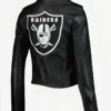 NFL Las Vegas Raiders Black Leather Biker Jacket Back