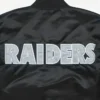 NFL Las Vegas Raiders Black Letterman Varsity Jacket Back Closer Look