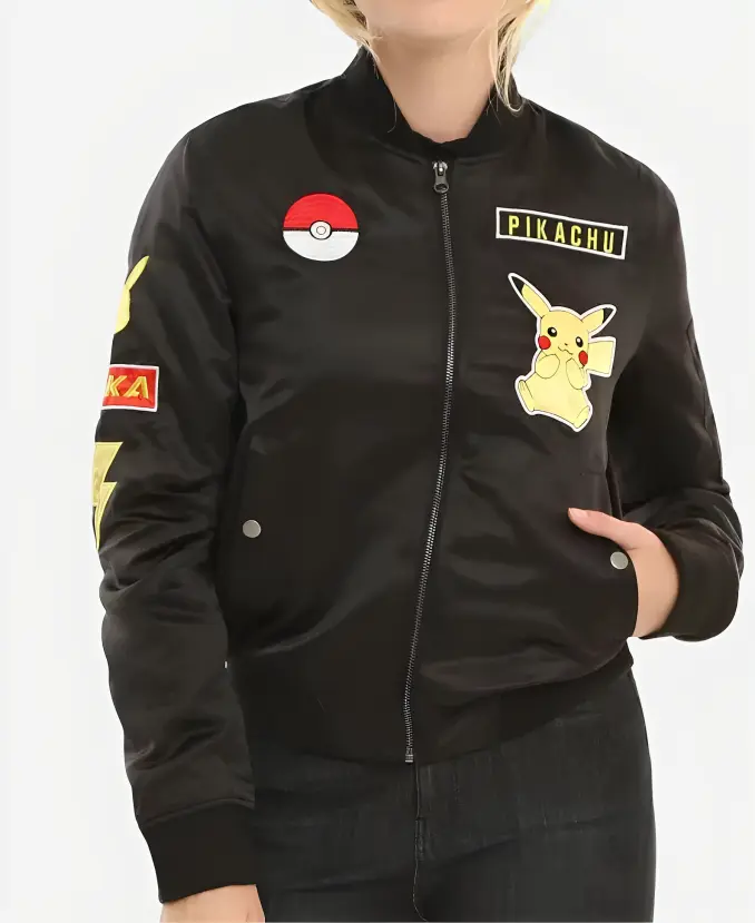 Pokemon Pikachu Black Bomber Jacket