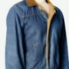 Stranger Things Jonathan Byers Blue Denim Sherpa Jacket Side Look