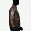 Stranger Things Season 4 Steve Harrington Brown Leather Jacket Side Look