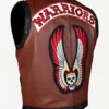 The Warriors Brown Leather Vest Back