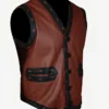 The Warriors Brown Leather Vest Side Look