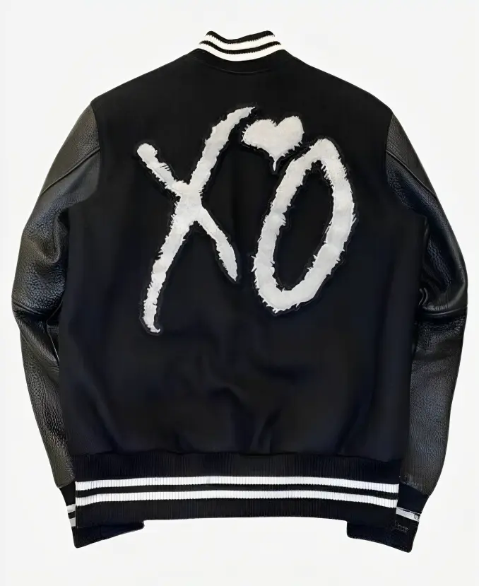 The Weeknd Xo Black Varsity Letterman Jacket Back