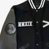 The Weeknd Xo Black Varsity Letterman Jacket Close Up